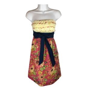Maeve ANTHROPOLOGIE Strapless cotton floral dress sz 4